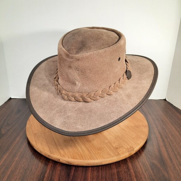 Barmah Squashy Suede Hat Size Large Kangaroo Brown Outback Australia Waterproof - Picture 5 of 12